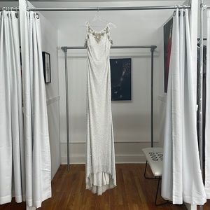 WHITE FULLY BEADED FITTED GOWN!
